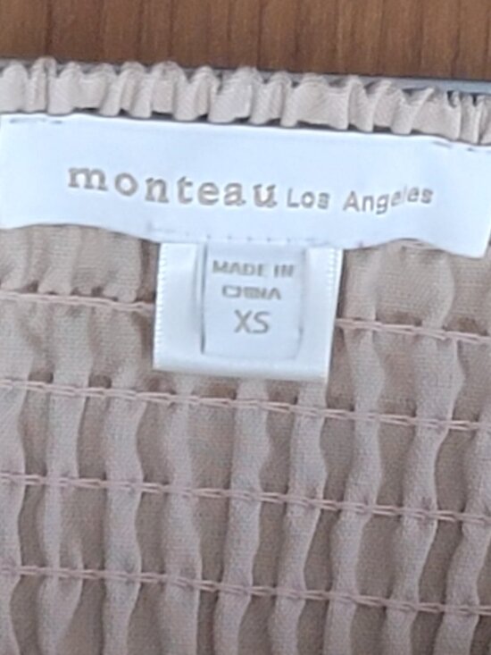 Monteau Tan Linen Blend Belted Strapless Jumpsuit With Pockets - XS - Picture 9 of 9